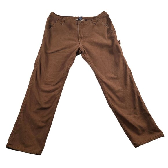 Men's Brown Plaid Fully Lined Carpenter Pants Size 40x 32 - Picture 1 of 6